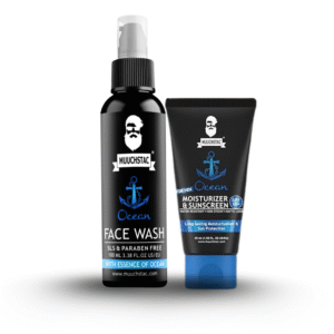Muuchstac Ocean Glow Combo: Refreshing Ocean Face Wash (100 ml) + Hydrating Ocean Moisturizer & Sunscreen (45ml) for Radiant Skin