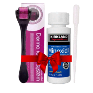 Kirkland Minoxidil Topical Solution USP, 5% | Derma roller Systems | ( Combo Pack)
